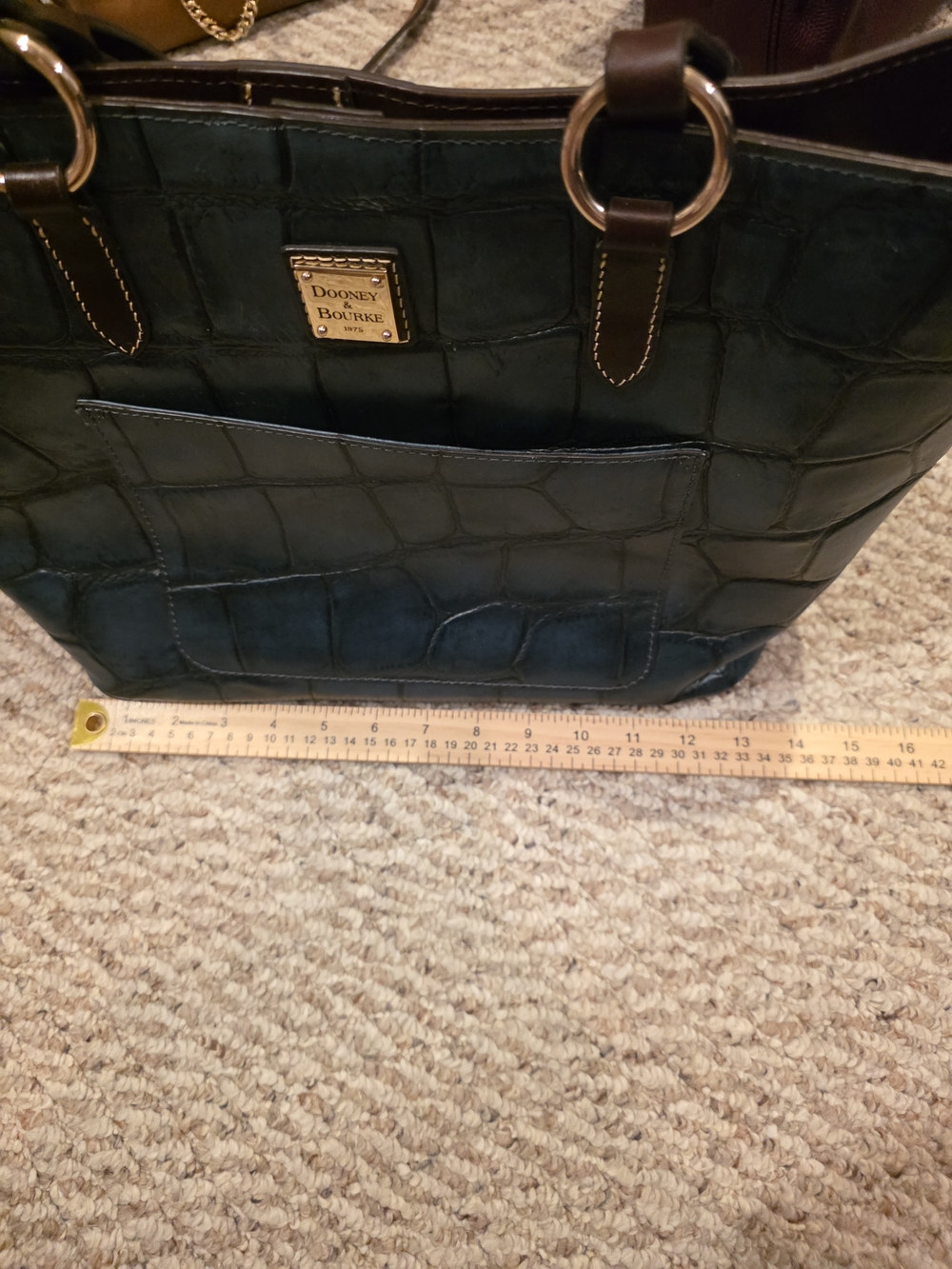 Dooney & Bourke Men's Blue Croc-Embossed Tote - Picture 11 of 14